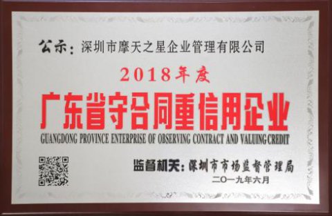 喜讯|摩登7娱乐荣获“广东省守合同重信用企业”殊荣